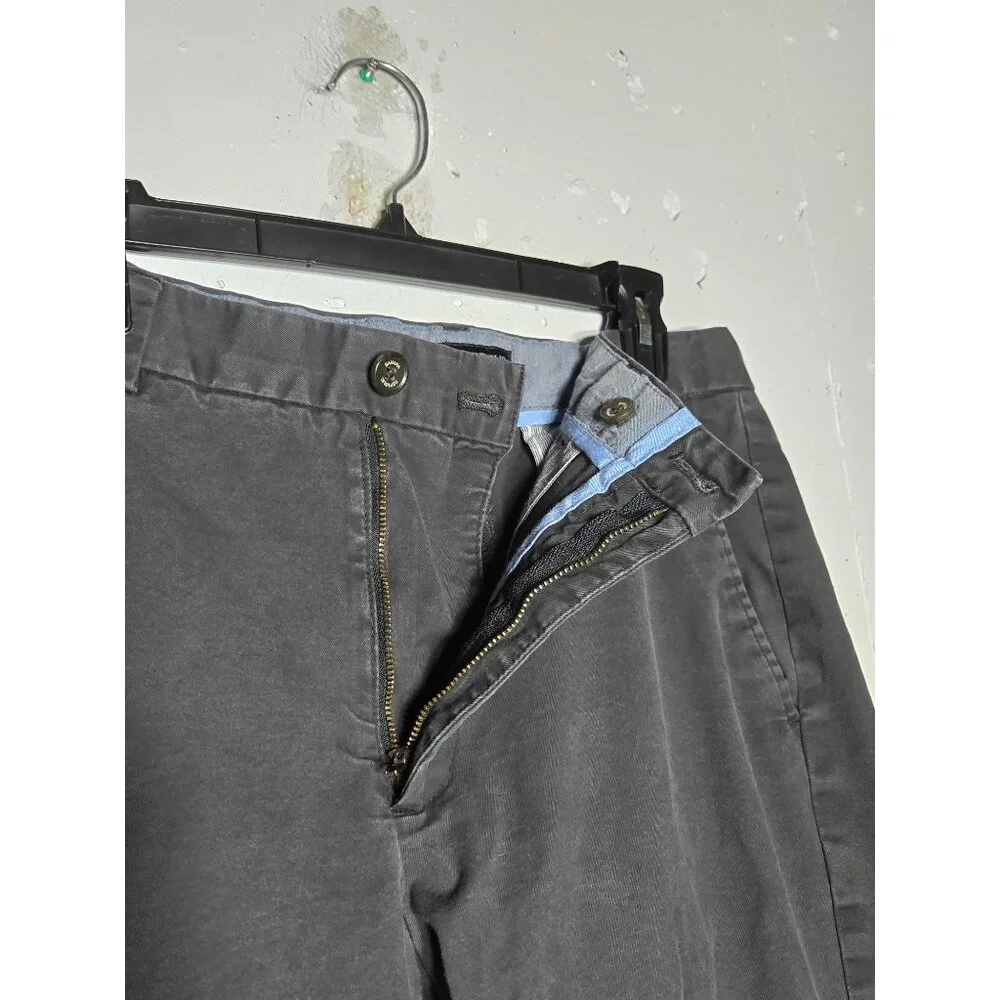 Banana Republic Mens Gray Aiden Straight Chino Pants 32/32 Preppy Neutral Career